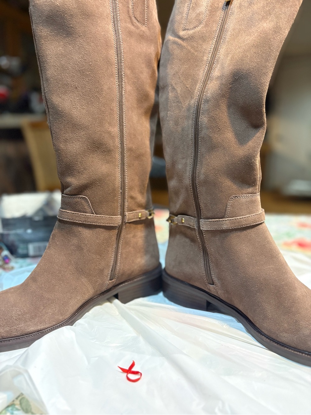 Vince Camuto Adria Suede Link Hardware Tall Riding Boots Womens 10 - Picture 8 of 14
